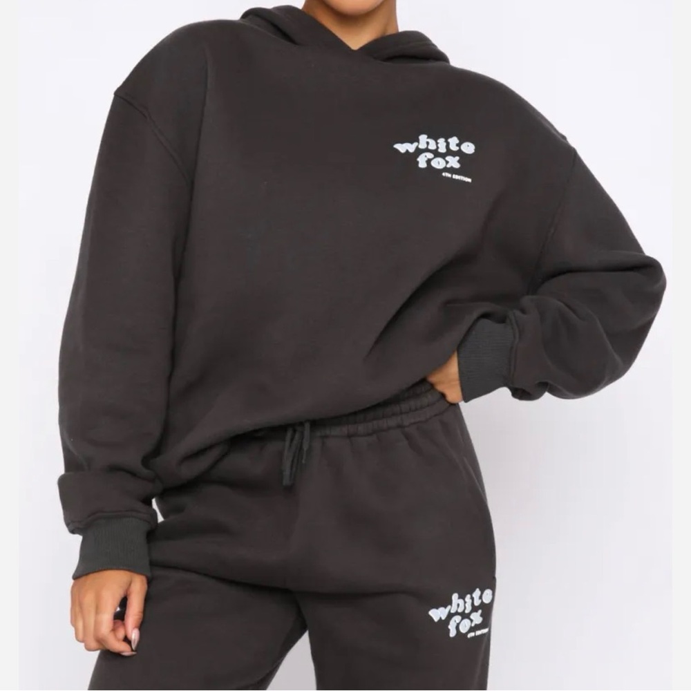White Fox Hoodie - Black/ Dark grey - size L/XL - excellent condition